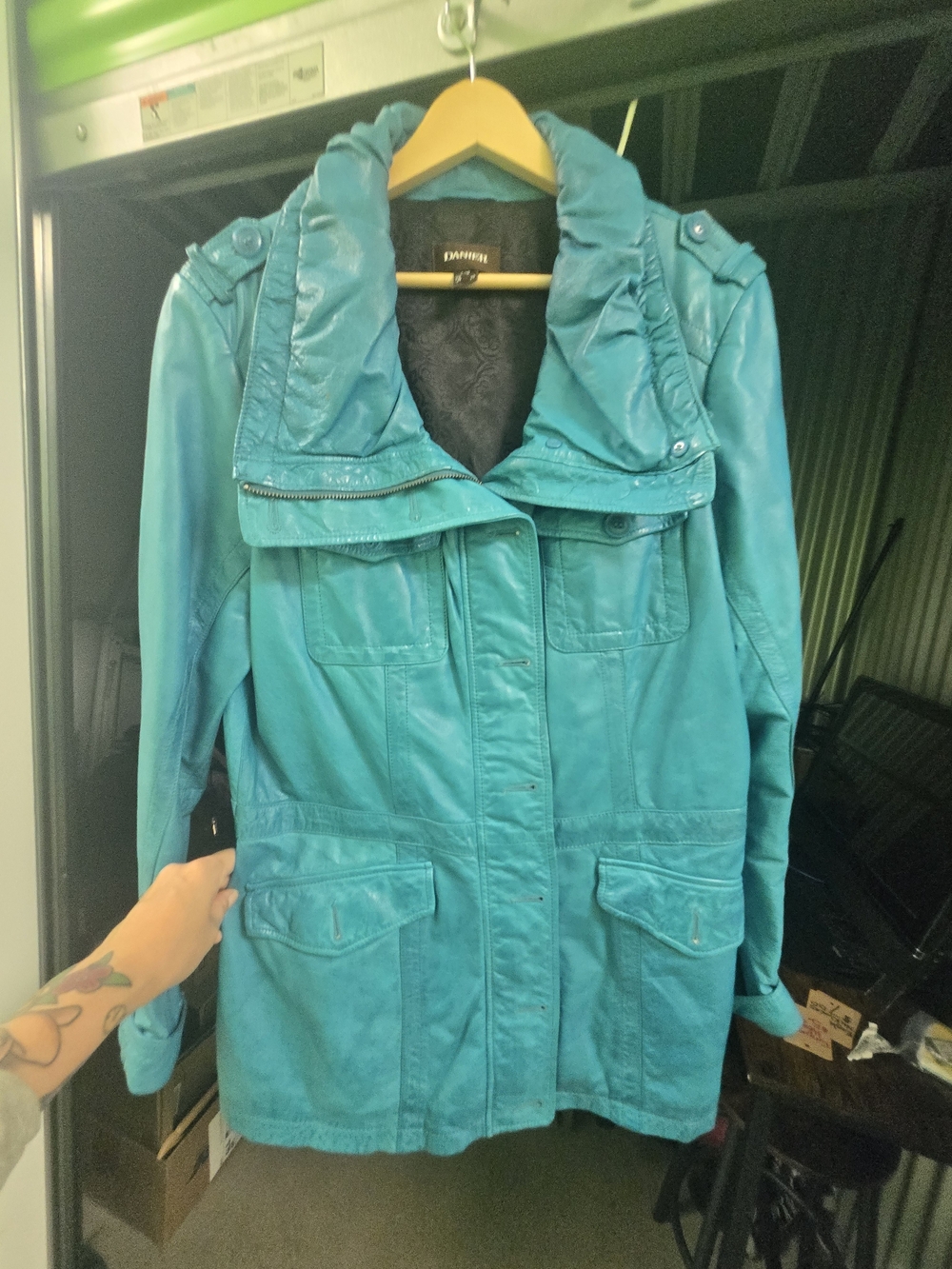 Women's Teal DANIER Leather Jacket